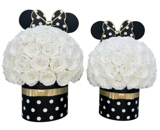 Dee's Black Bow Polka Dot Rose Box